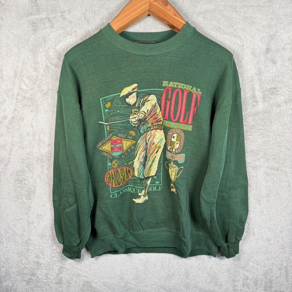 Croft & Barrow Sweatshirt Men L Green Vintage National Golf Team Graphic L/S